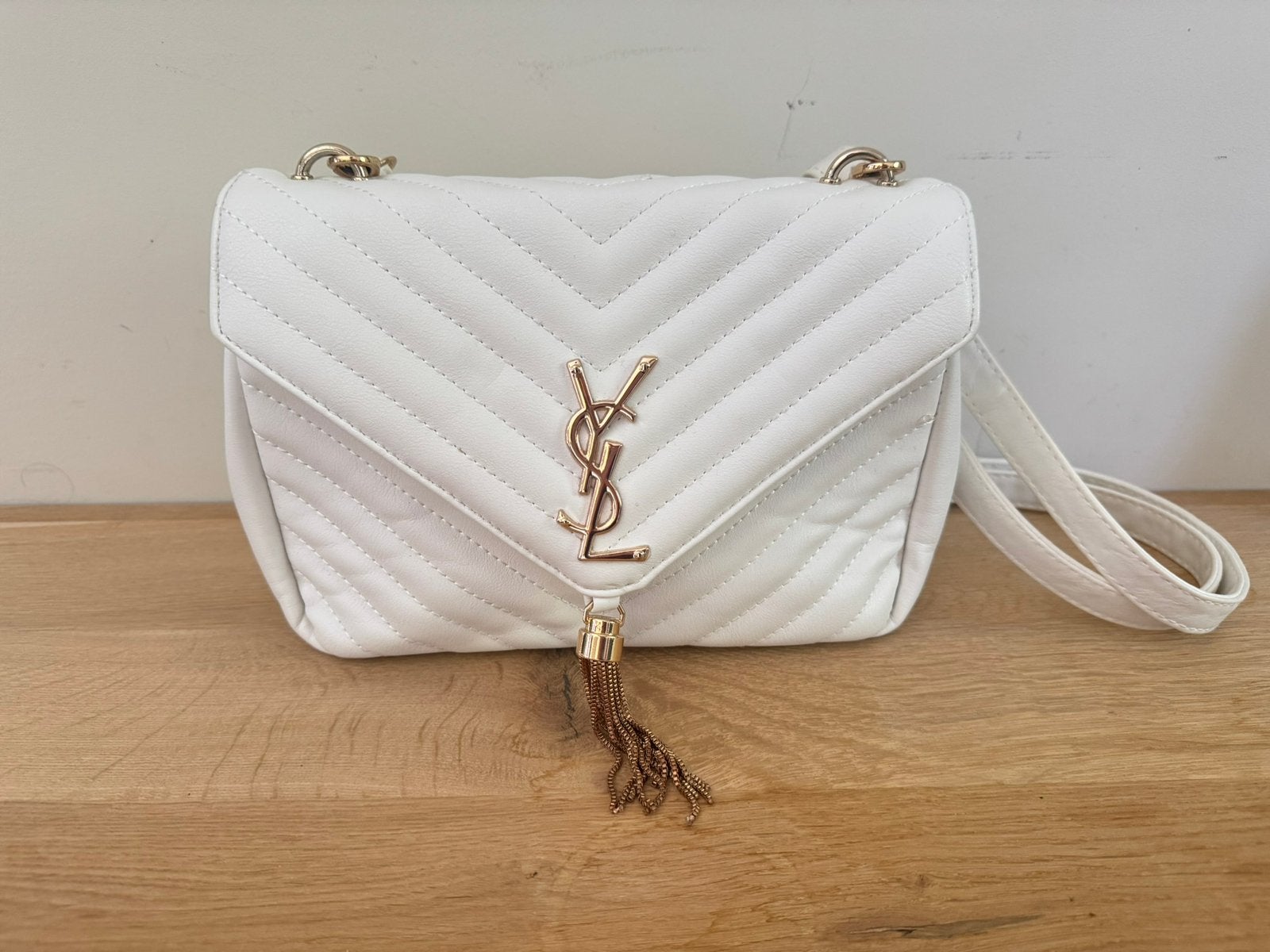 YSL tassje, Verzenden, Gebruikt, Wit, Handtas