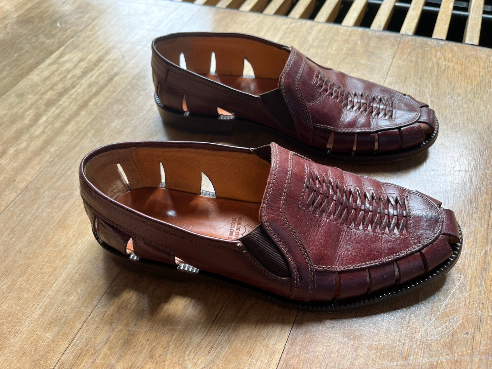 Leren bruine Italiaanse schoenen maat 39 lekker luchtig, Ophalen of Verzenden, Gedragen, Bruin