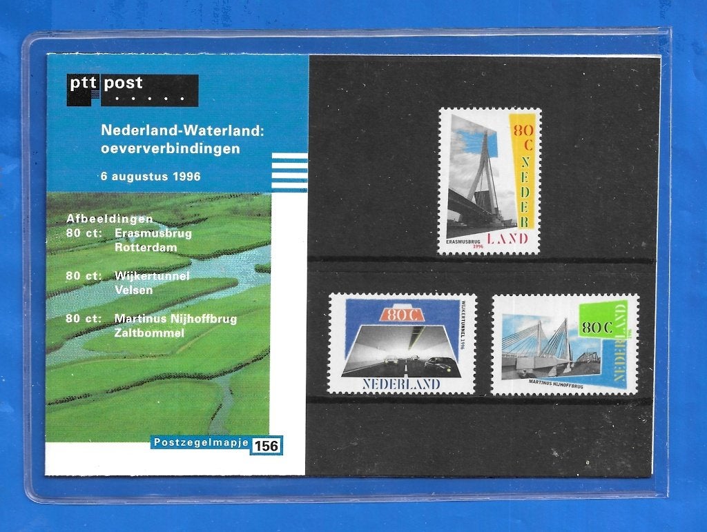 Postzegelmapje 156 - Nederland-Waterland: Oeververbindingen, Postzegels en Munten, Verzenden, Na 1940, Postfris