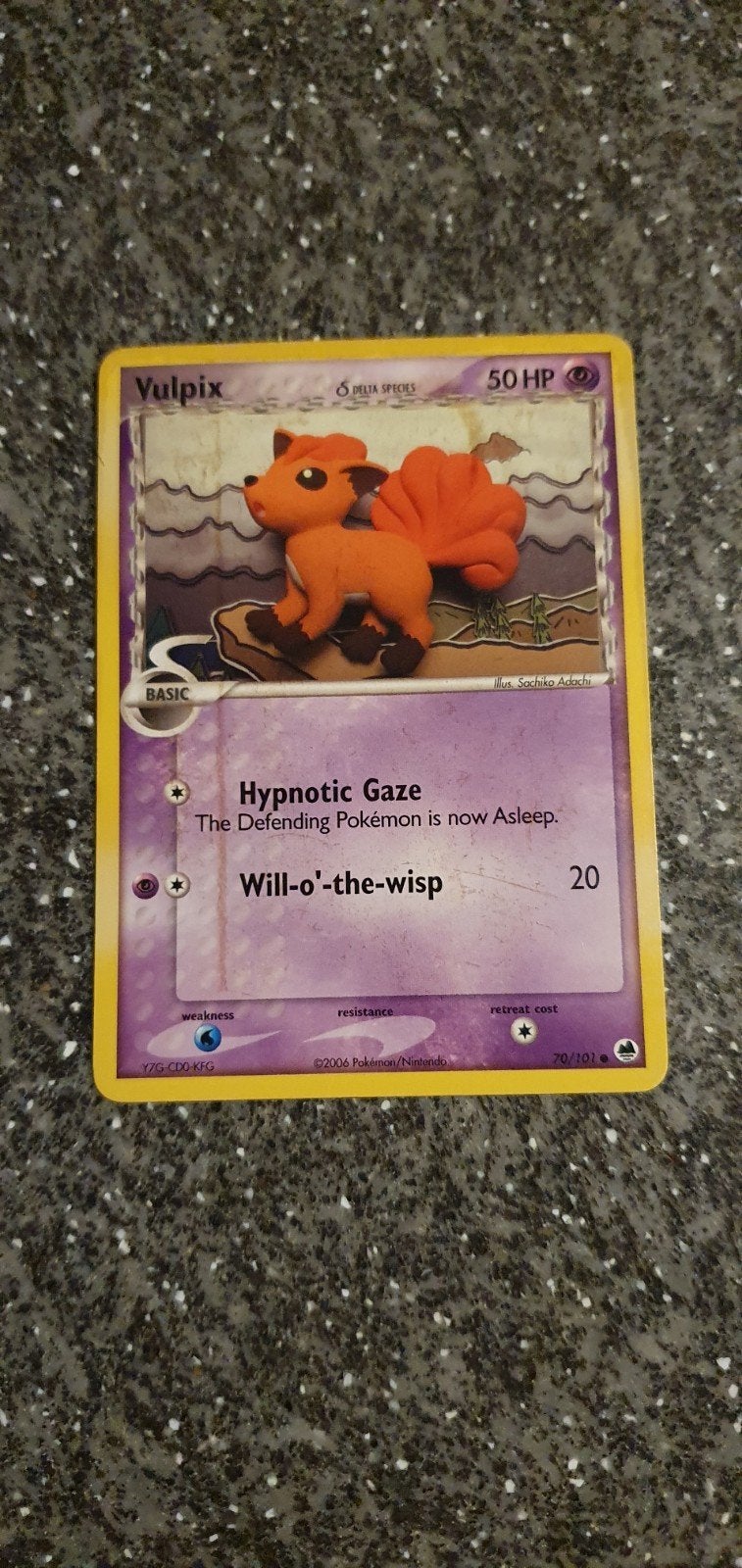 Vulpix 70/101 EX Dragon Frontiers Pokémon Kaart, Ophalen of Verzenden, Gebruikt, Losse kaart
