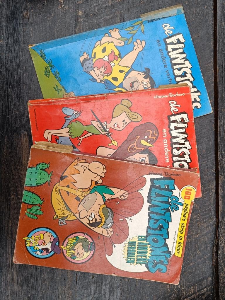 3 veel gelezen Flintstones stripboeken, Meerdere stripboeken, Ophalen of Verzenden, Gelezen