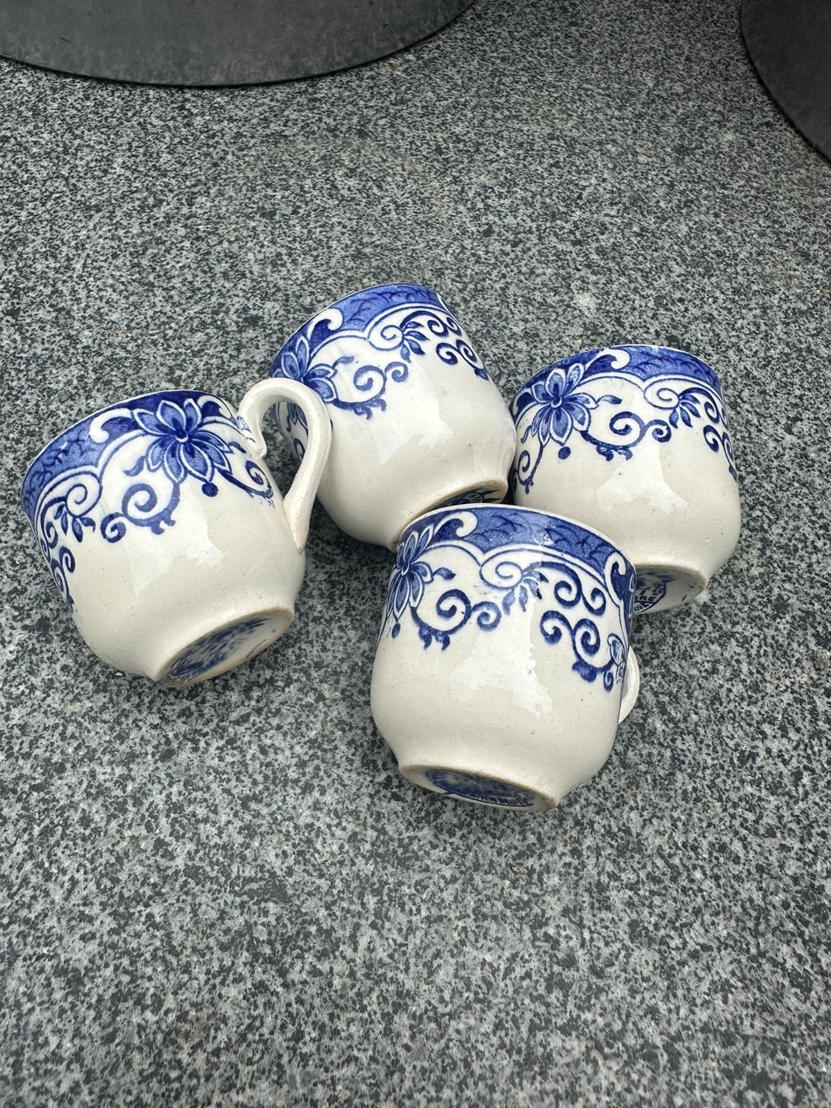4x kopjes Boch La Louvière - Belgium, Antiek en Kunst, Antiek | Servies los, Ophalen
