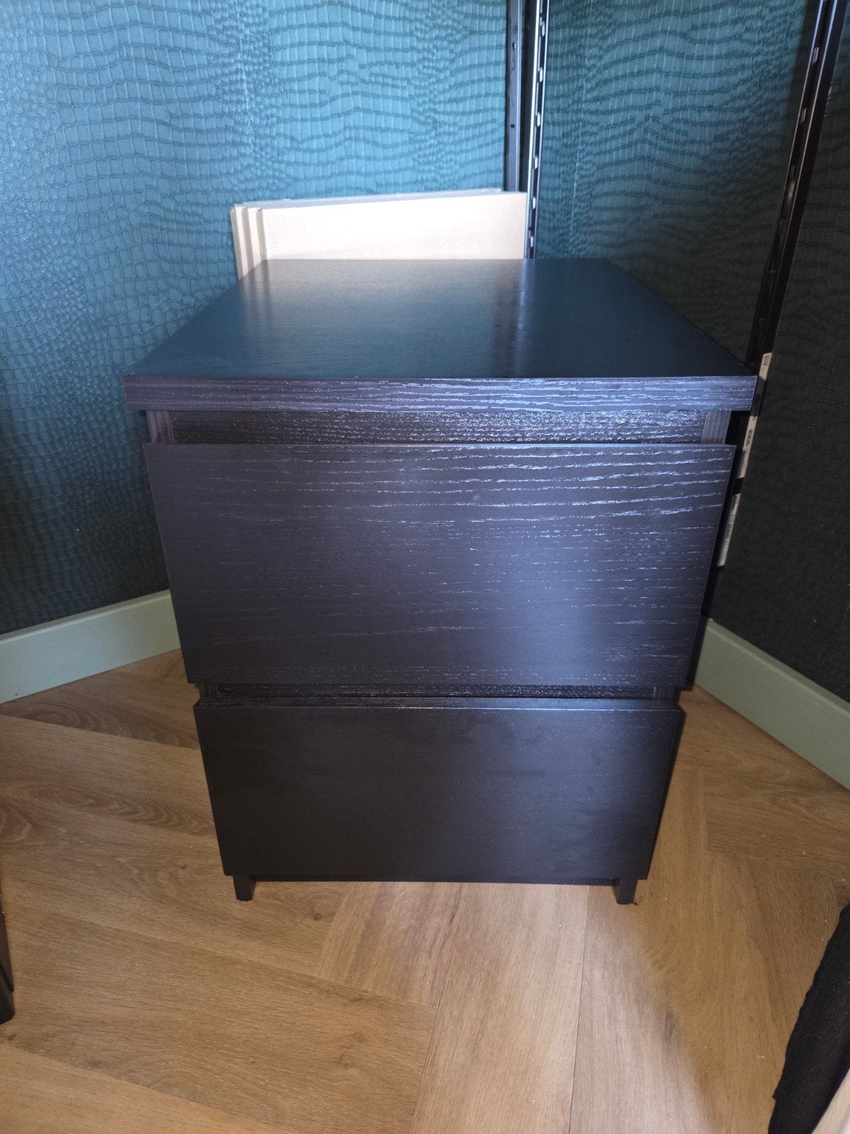 IKEA MALM ladekastje/nachtkastje zwartbruin 40x55, Ophalen, Zo goed als nieuw