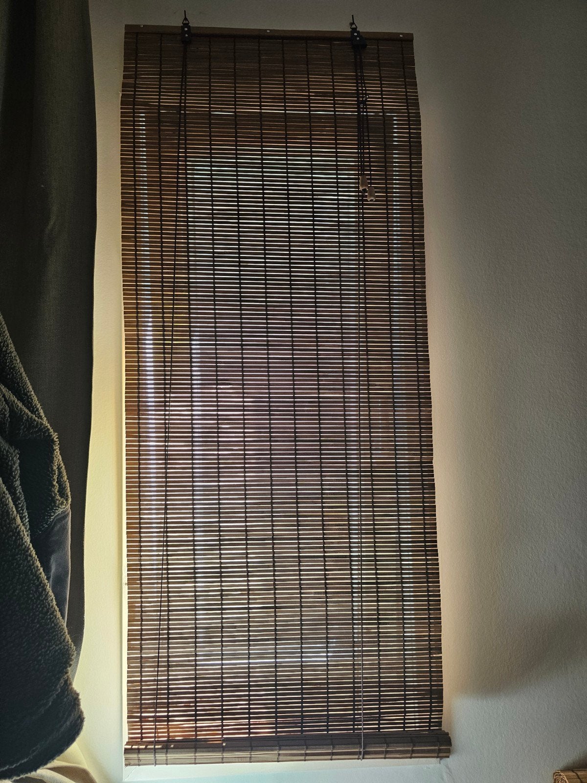 Bamboe rolgordijntjes 2x 180x60., Ophalen, Bamboe