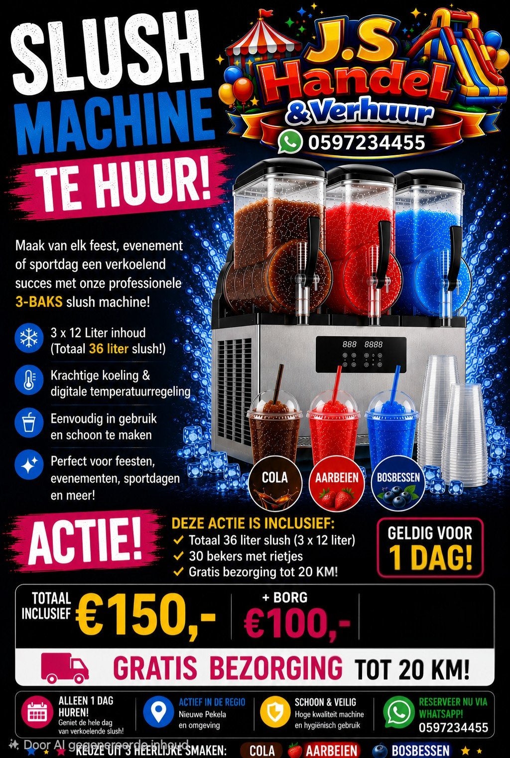 Slush puppy actie! Te huur, Eén persoon