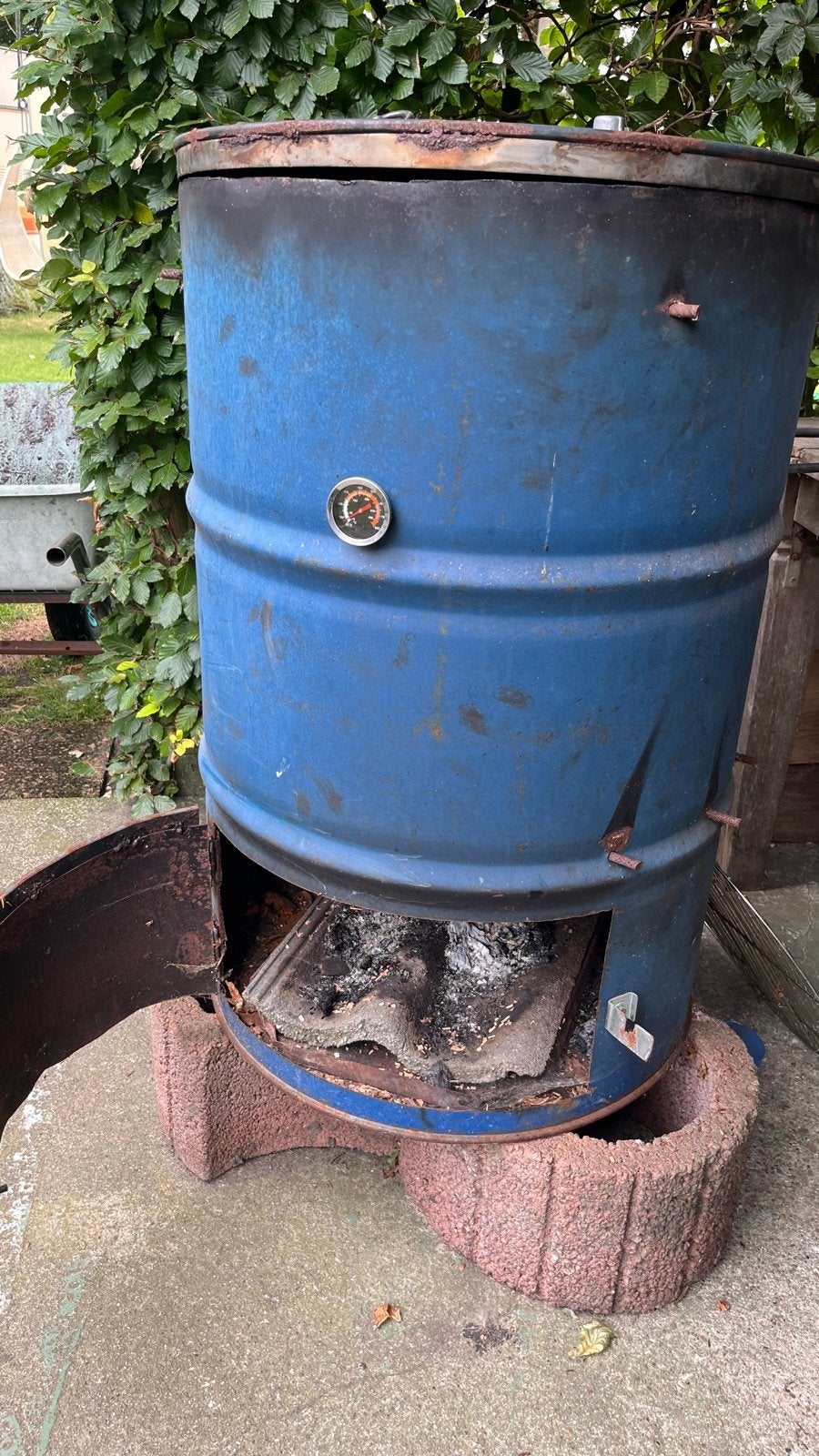 Zelfgemaakte paling rookton / smoker van olievat, Ophalen, Gebruikt