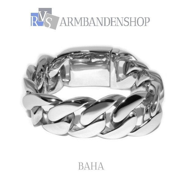 Rvs stalen sieraden armbanden heren grove armband, Ophalen of Verzenden, Nieuw, Zilver, Staal