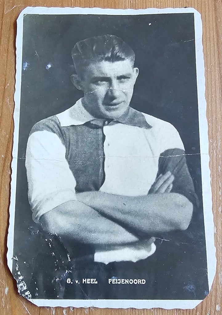 1932 Bensdorp Puck Van Heel Feyenoord Kaart Voetbal Plaatje!, Verzenden, Zo goed als nieuw, Feyenoord, Poster, Plaatje of Sticker
