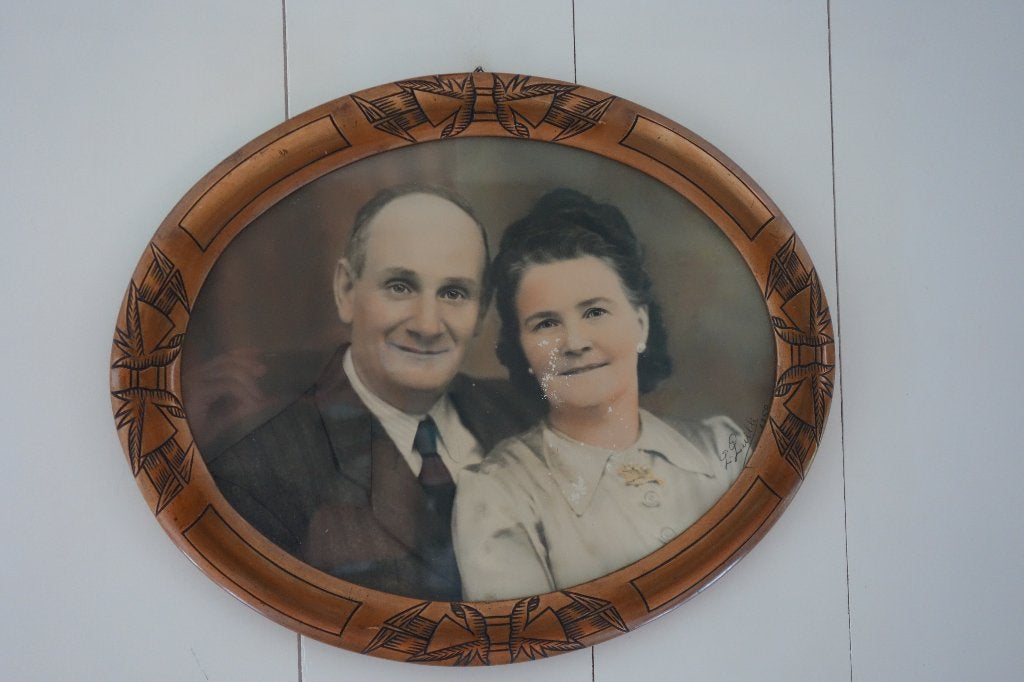 Mooie antieke jaren 30 Franse ovale houten fotolijst, Ophalen of Verzenden