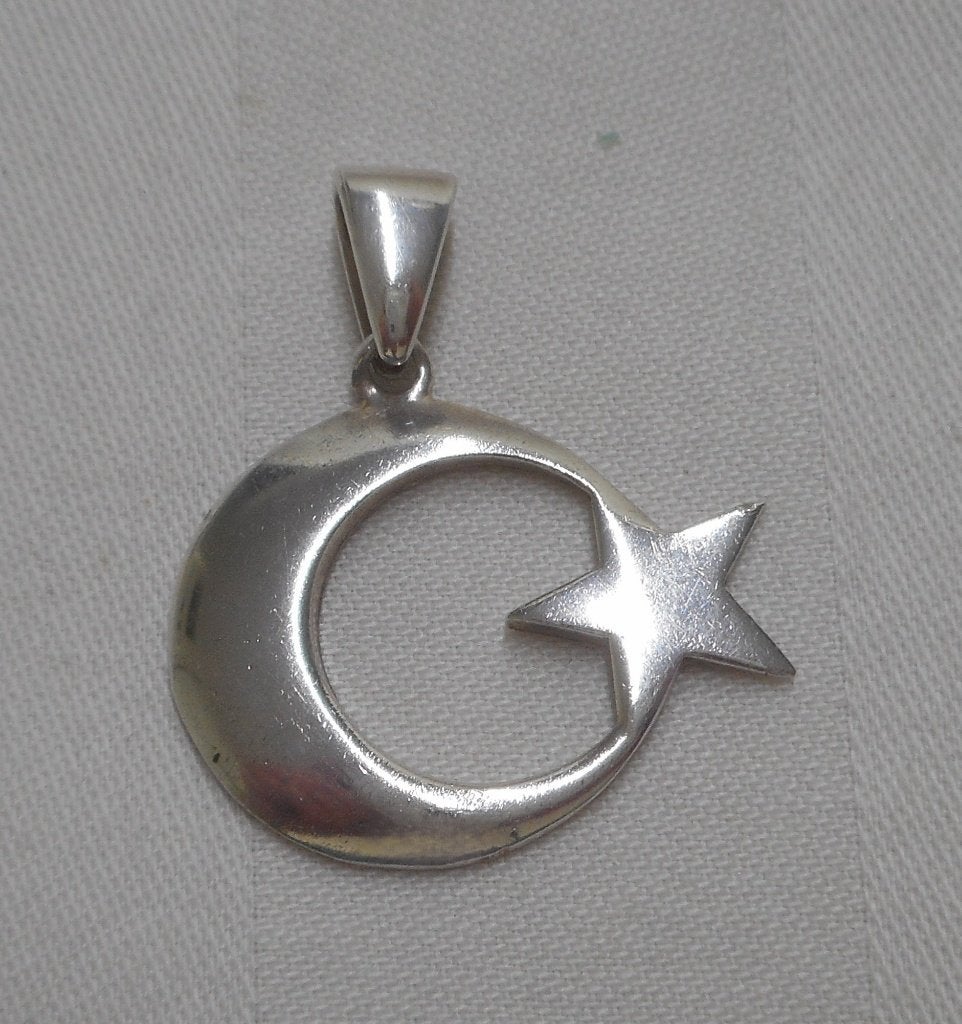 Zilveren maan ster hanger nr.1276, Verzenden, Zo goed als nieuw, Zilver, Zilver