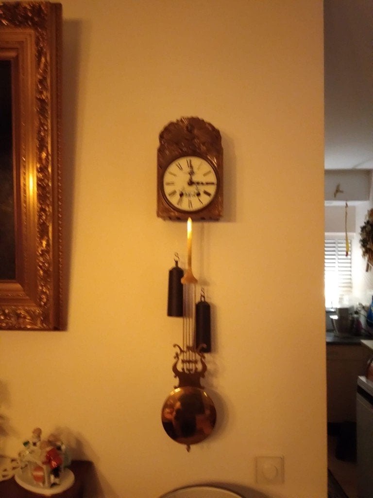 zeer mooi hang klokje met twee gewichten, Ophalen of Verzenden, Gebruikt