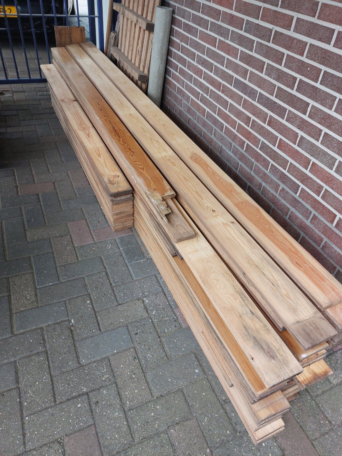 grenen mes- en-groefplanken, Ophalen, Gebruikt, Minder dan 25 mm, Grenen