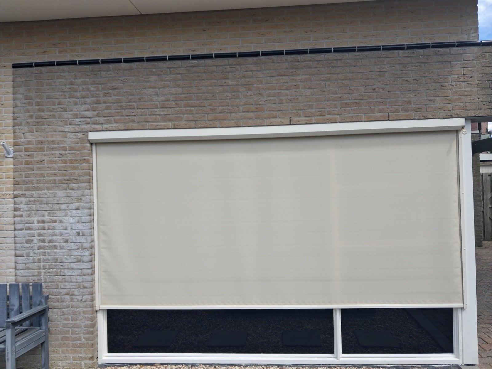 Screen br.346cm x h.170 cm - RAL9001, Ophalen, Gebruikt, 150 tot 300 cm, 250 cm tot 450 cm