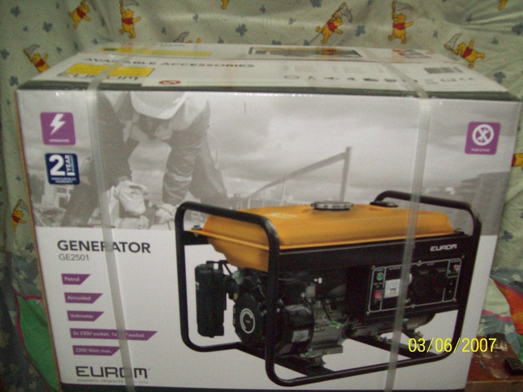 generator / aggregaat GE 2501 2000watt zit nog in verpakking, Ophalen, Nieuw, Minder dan 5 kVA, Benzine