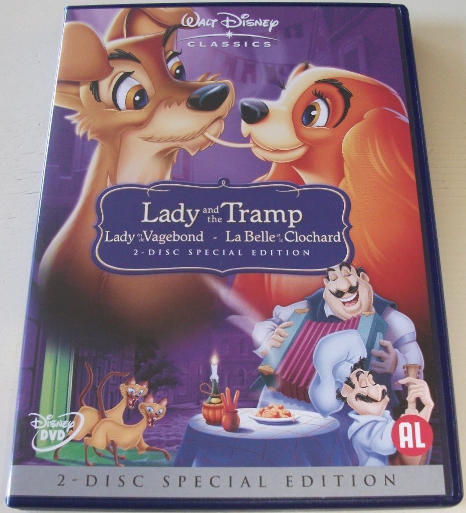 Dvd *** LADY EN DE VAGEBOND *** 2-Disc Boxset Walt Disney, Avontuur, Alle leeftijden, Boxset, Ophalen of Verzenden