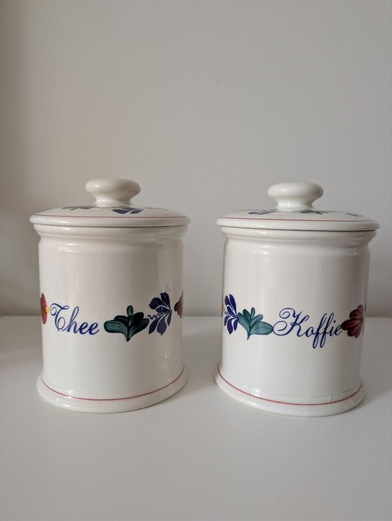 Boerenbont Villeroy & Boch koffie en thee voorraadpotten, Huis en Inrichting, Keuken | Servies, Ophalen of Verzenden