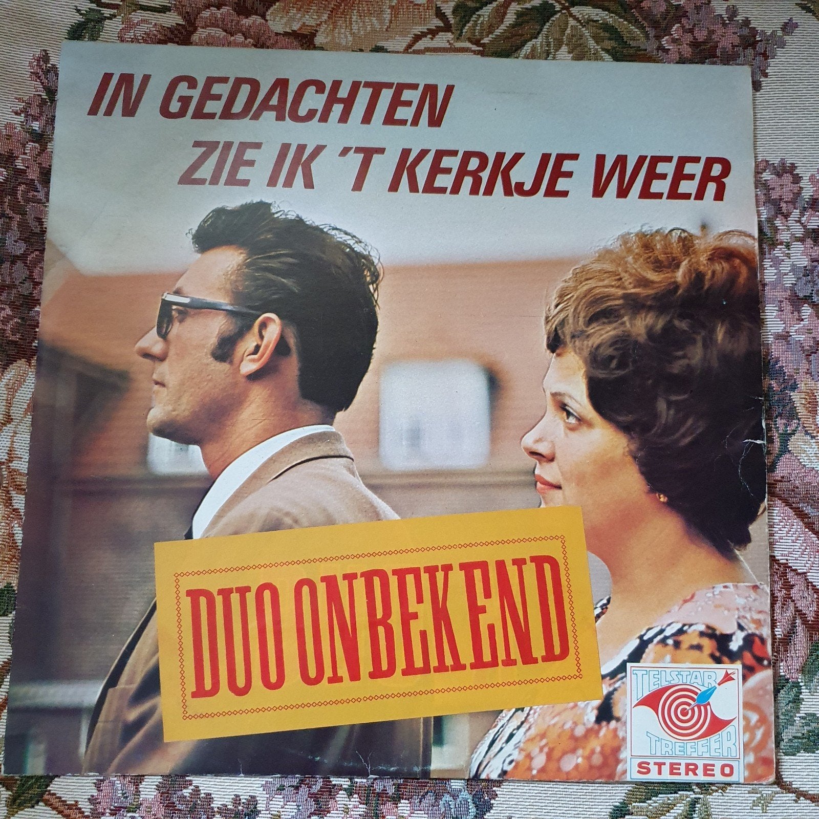 P Duo Onbekend  - In Gedachten zie ik 't kerkje weer Telstar, Ophalen of Verzenden, Gebruikt, 12 inch, Levenslied of Smartlap