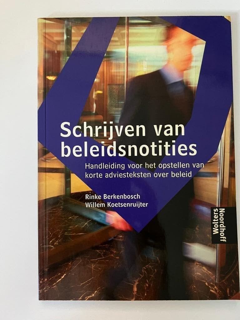 Schrijven van beleidsnotities - Berkenbosch Koetsenrui, Boeken, Ophalen of Verzenden, Gelezen, Onbekend