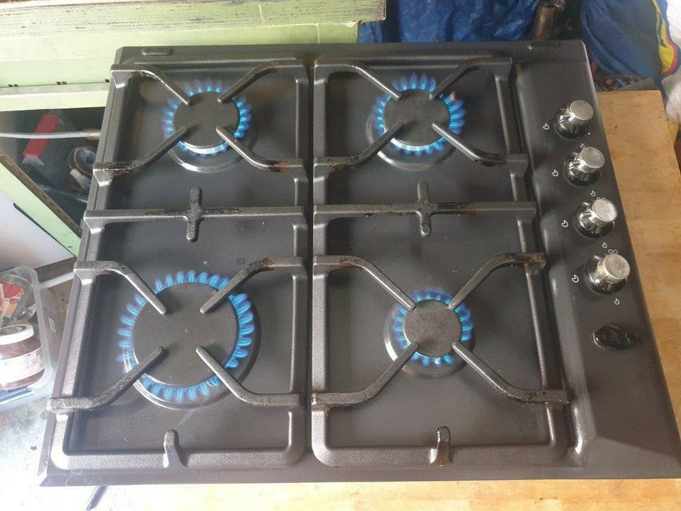Inbouw kookplaat butaan propaan flessengas, Zo goed als nieuw, Inbouw, Gas, 4 kookzones