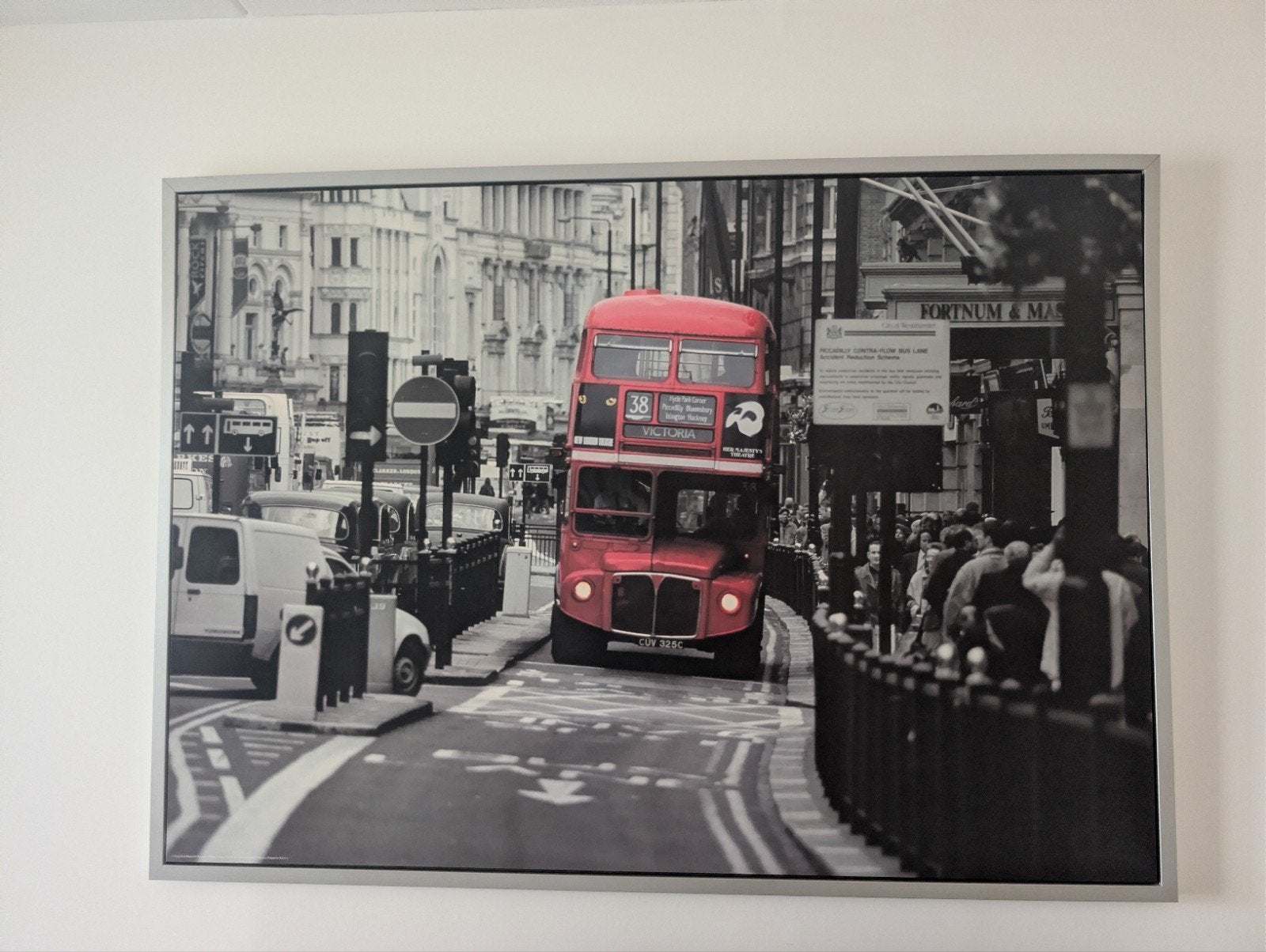 Poster foto dubbeldekker Londen, Ophalen, 125 cm of meer, Zo goed als nieuw, Foto of Poster