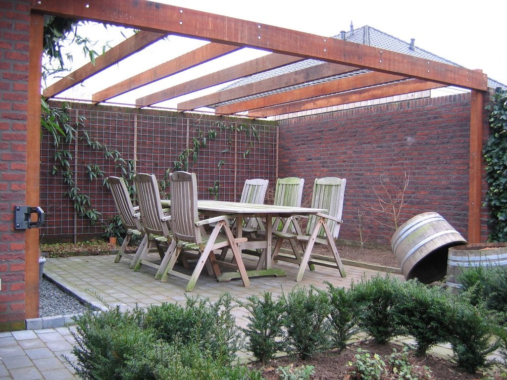 Partij Angelim Vermelho hout, Tuin en Terras, Ophalen, Gebruikt, Hardhout, 250 cm of meer