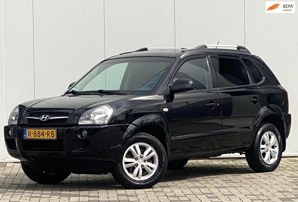 Hyundai Tucson 2.0i Style 2WD LEER AIRCO LPG / BENZINE, Gebruikt, Zwart, 1505 kg, Zwart
