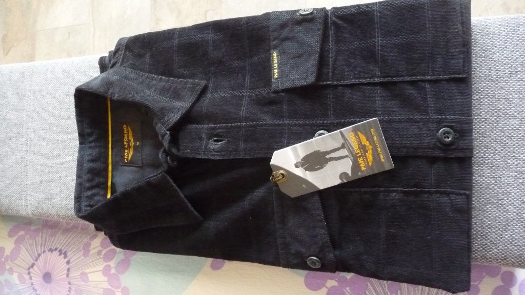 PME Legend Corduroy Ruitje M - Blauw, Blauw, Nieuw, Pme Legend, Halswijdte 39/40 (M)