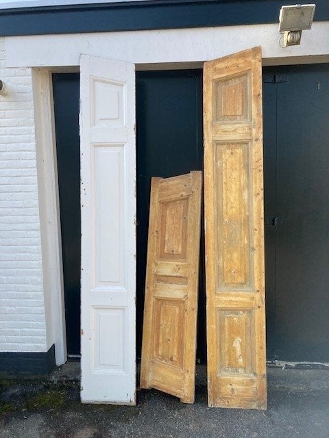 Set antieke grenen panelen ombouw Kamer+Suite, 165x250 cm, Ophalen, Gebruikt, Wit, Vintage