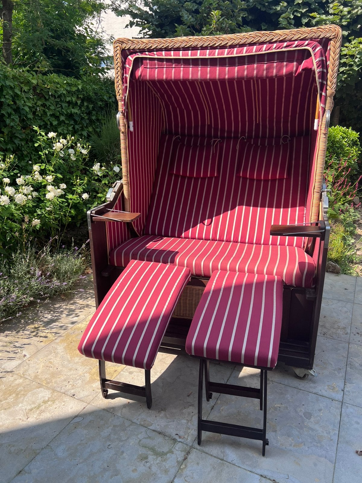 Mooie luxe strandstoel met losse kussens, Tuin en Terras, Ophalen, Zo goed als nieuw