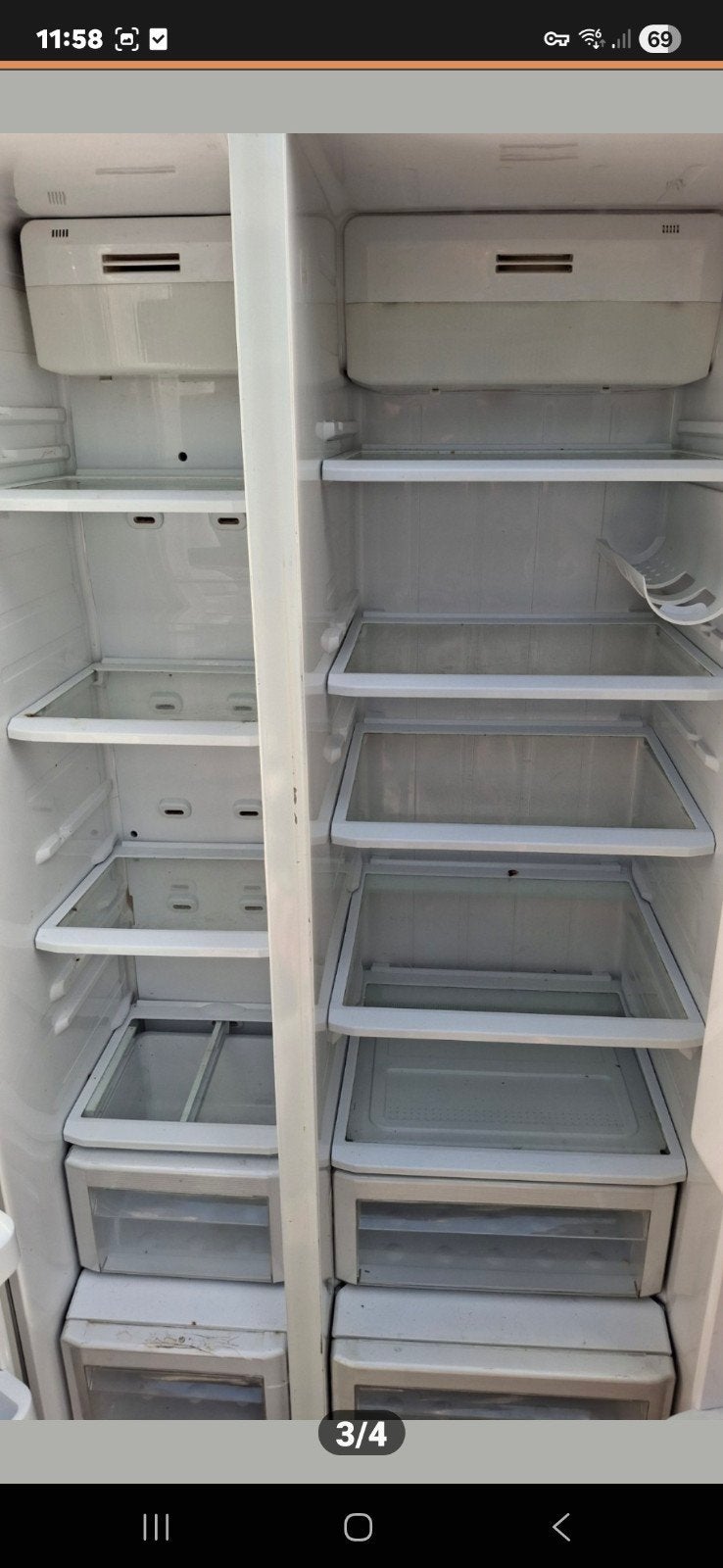 Samsung Amerikaanse koel/vrieskast., Ophalen, 200 liter of meer, 60 cm of meer, Met aparte vriezer