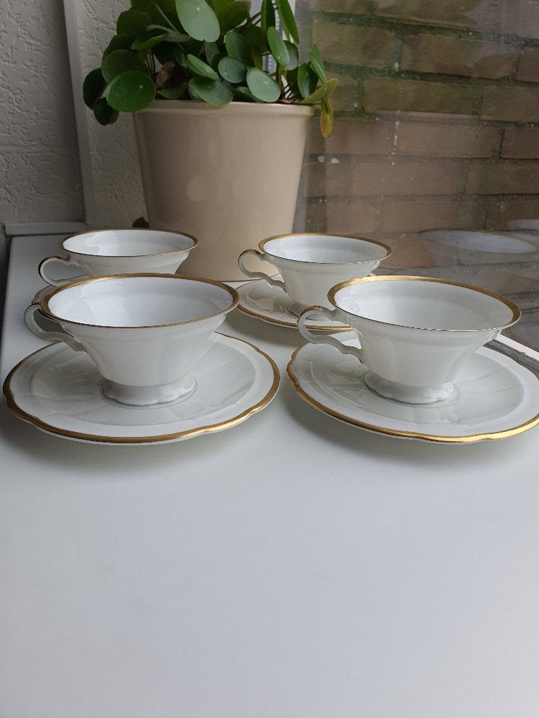 Rosenthal Bavaria kopjes set 4x goudrand vintage, Ophalen of Verzenden