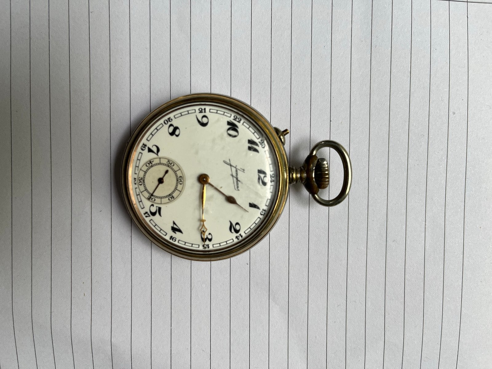 Antiek Junghans Jota 38a zakhorloge - 24-uurs wijzerplaat, Ophalen of Verzenden, Overige materialen, Overige typen