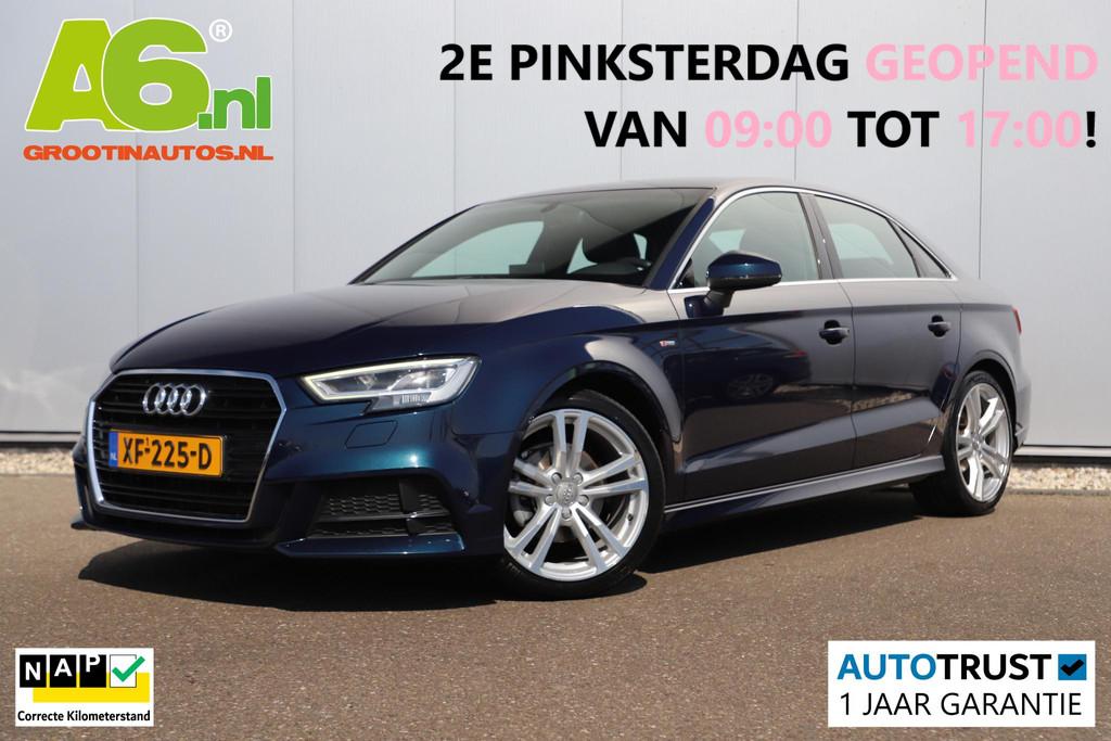 Audi A3 Limousine 35 TFSI CoD Sport S Line Edition Automaat, Auto's, 4 cilinders, Blauw, Leder en Stof, Origineel Nederlands