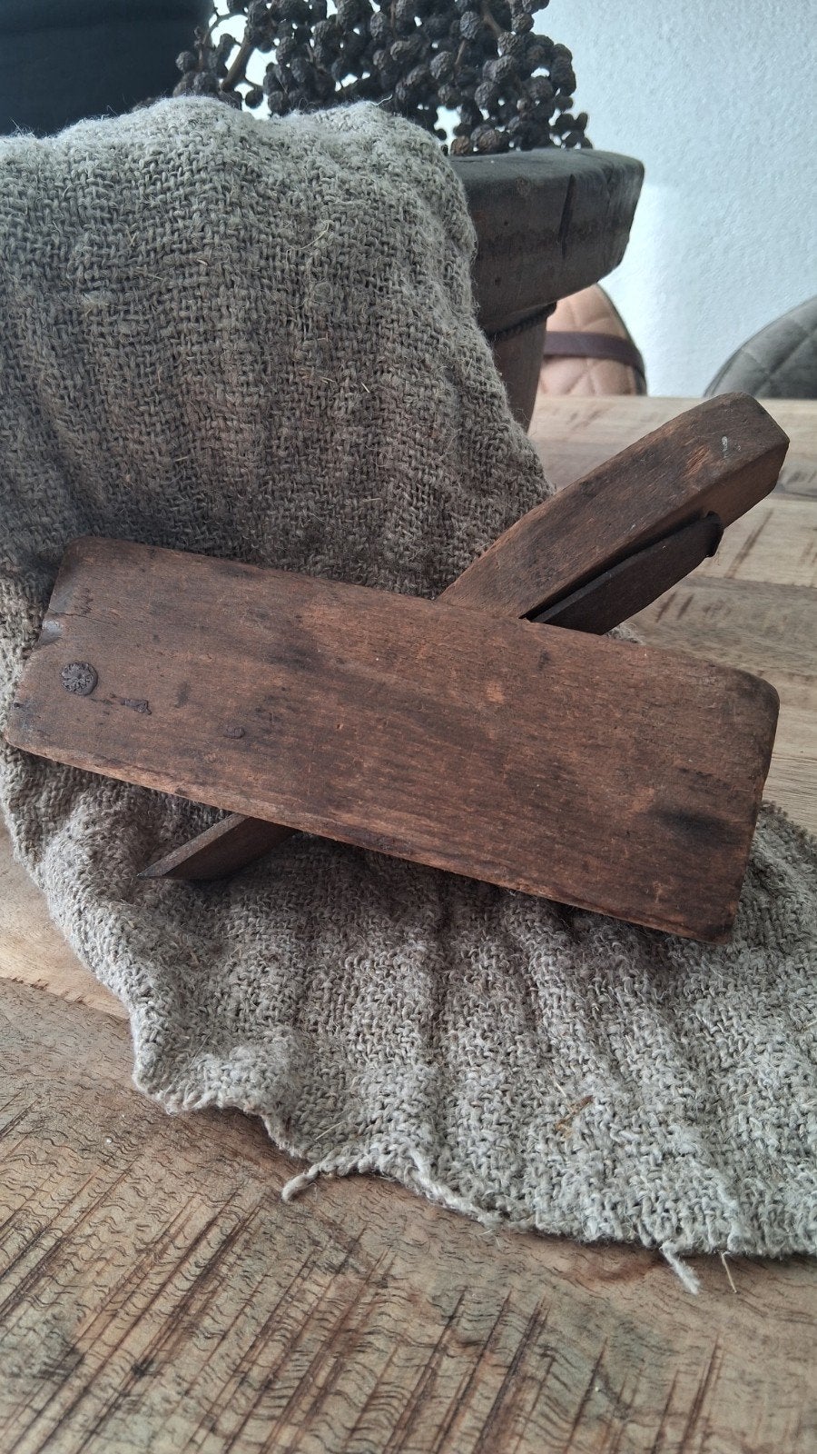 Antieke houten schaaf - Vintage gereedschap, Ophalen of Verzenden
