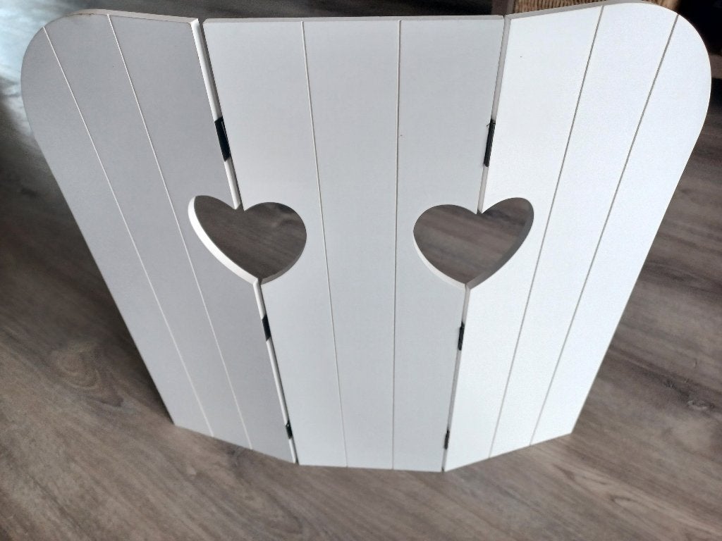 Wit houten raamscherm (hartjes), Ophalen, Gebruikt