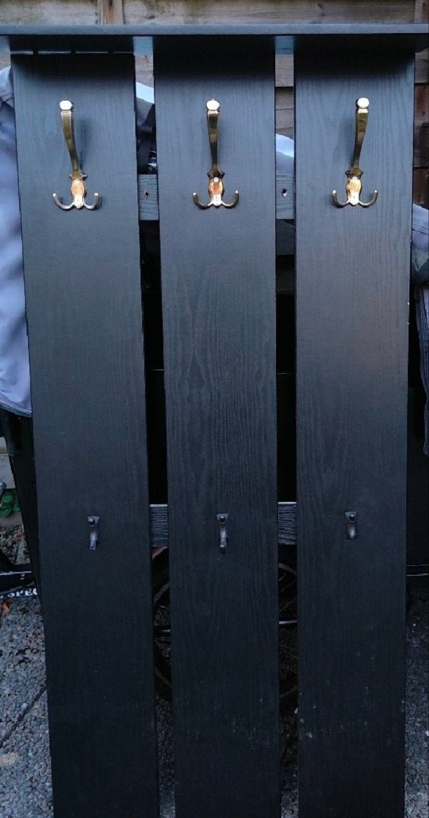 Zwarte wandkapstok met gouden haken, Wandkapstok, Gebruikt, 100 tot 150 cm, Ophalen of Verzenden