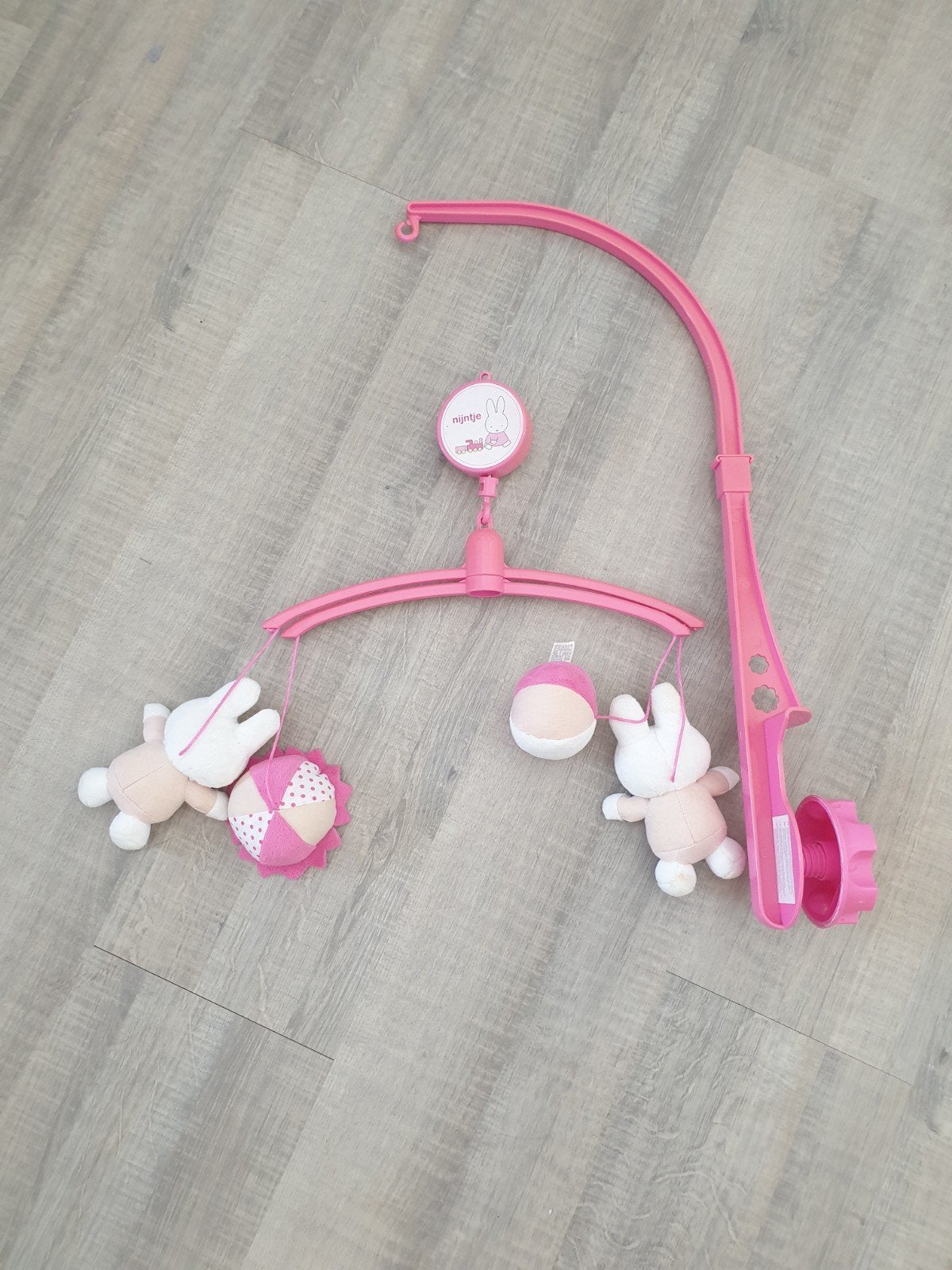 Mobile Nijntje roze babykamer wieg bedje ledikant muziek, Ophalen, Gebruikt, Roze
