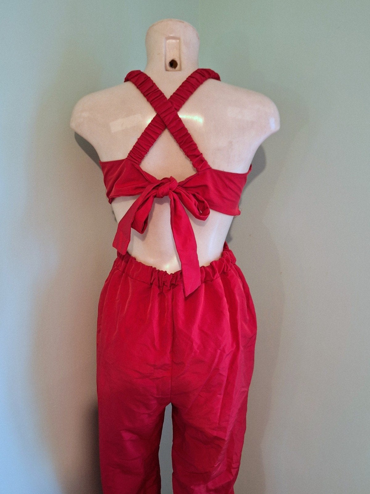 Rood sexy broekpak, M, Ophalen of Verzenden, Nieuw, Maat 38/40 (M), Rood