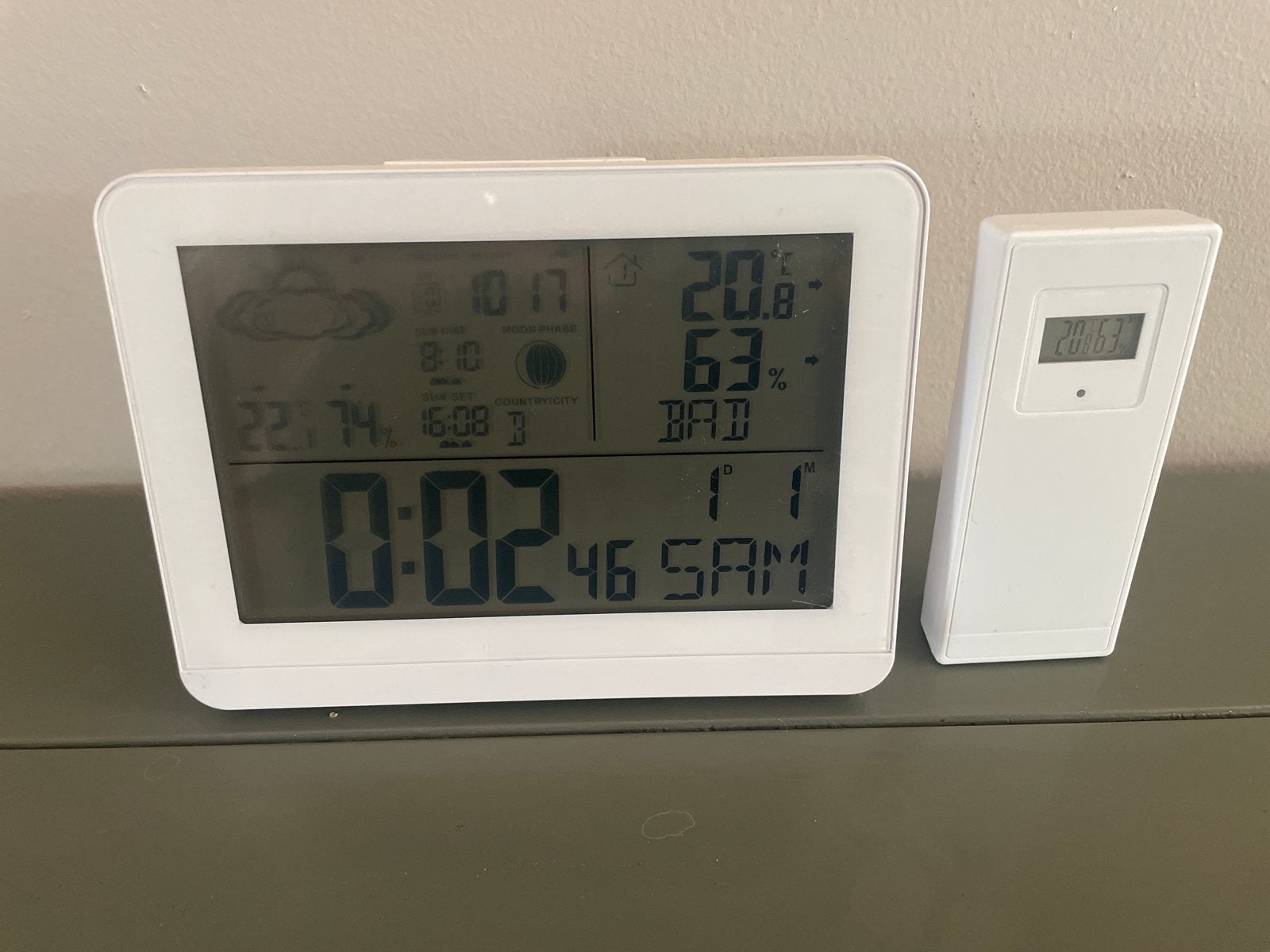 Digitaal weerstation met buitensensor, Ophalen of Verzenden, Zo goed als nieuw, Weerstation