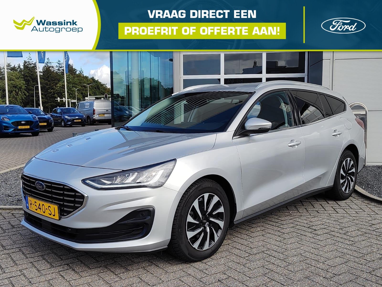 Ford Focus Wagon 1.0 EcoBoost Hybrid 125pk Titanium | Naviga, Auto's, Stof, Gebruikt, Verwarmde buitenspiegels, Origineel Nederlands