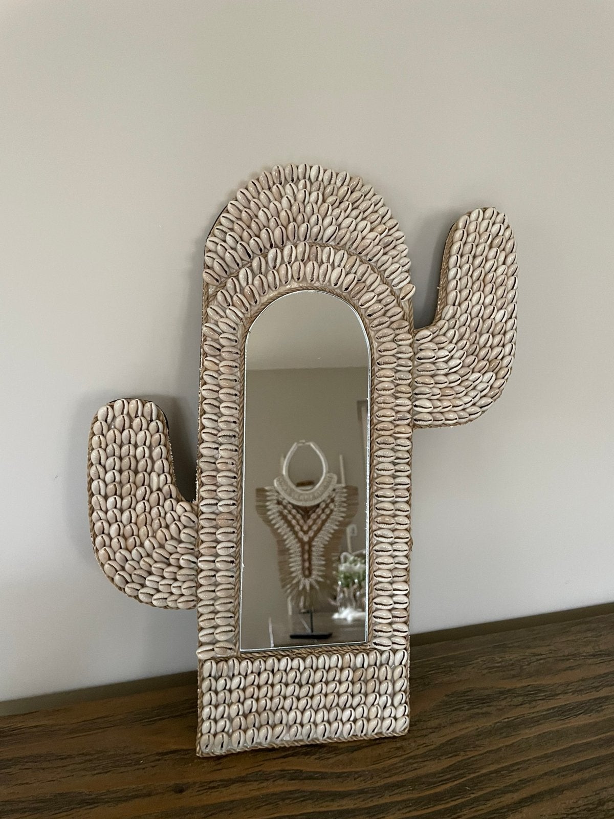 Nieuw schelpen cactus spiegel, Huis en Inrichting, Ophalen of Verzenden, Nieuw