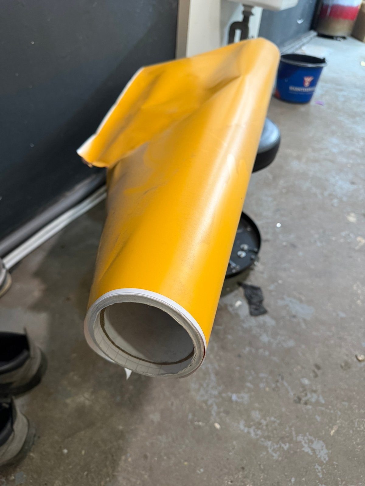 Mat gele wrap folie. 152cm breed, Doe-het-zelf en Verbouw, Ophalen of Verzenden, Zo goed als nieuw, 15 m² of meer, Folie