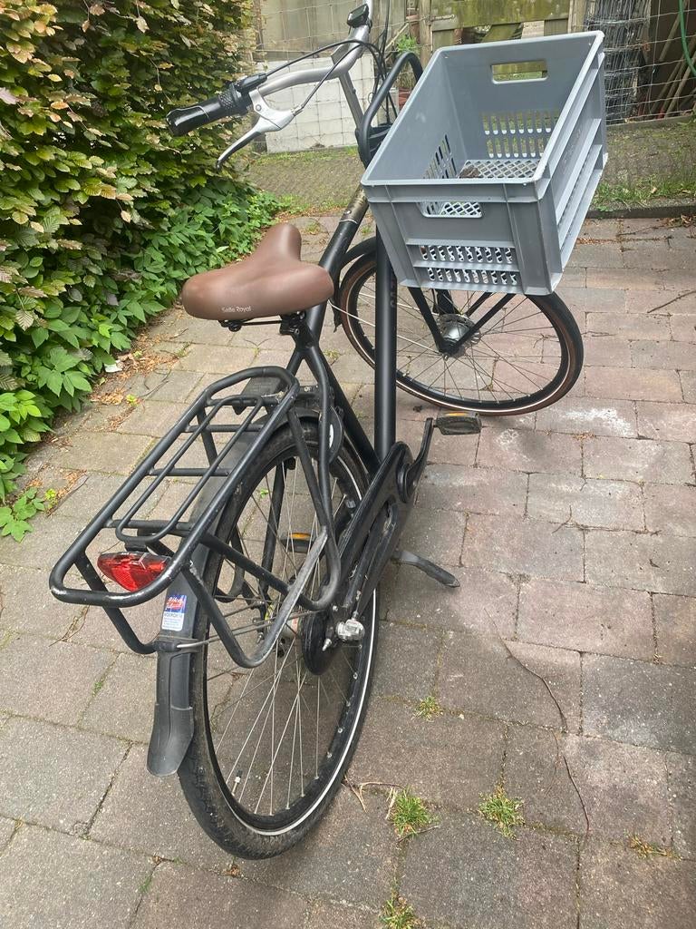 Stevige transportfiets met krat en bagagedrager, Fietsen en Brommers, Fietsen | Heren | Herenfietsen, Ophalen, Gebruikt, Versnellingen