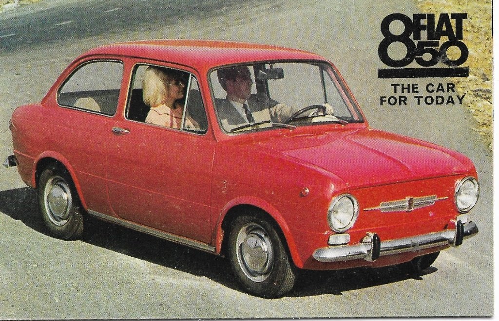 Kleine brochure FIAT 850, ongedateeerd, ca. 1965 (GB)., Nieuw, Ophalen of Verzenden, Overige merken, Fiat