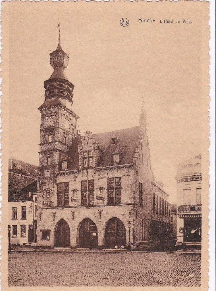 Binche (B) L'Hotel de Ville ca. 1960., Ophalen, 1940 tot 1960, Ongelopen, Henegouwen