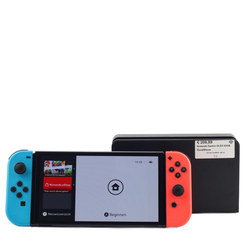 Nintendo Switch OLED 64GB Rood/Blauw, Nintendo, Zo goed als nieuw, Support@nintendo.com, 11-1 Hokotate-cho, Kamitoba, Minami-ku
Kyoto 601-8501
Japan