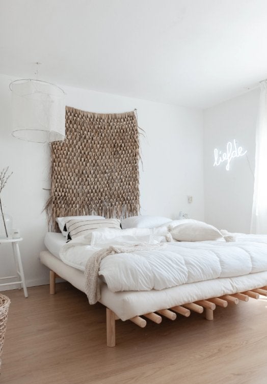 Houten futonbed Karup - Pace 160x200, Huis en Inrichting, Ophalen, Gebruikt, Beige, Tweepersoons