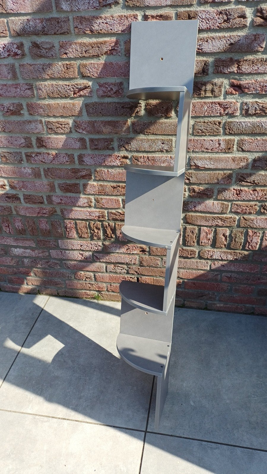 Hoekplank Wandplank Boekenplank 5 Laags Grijs 20x20x125cm, Ophalen of Verzenden, Nieuw
