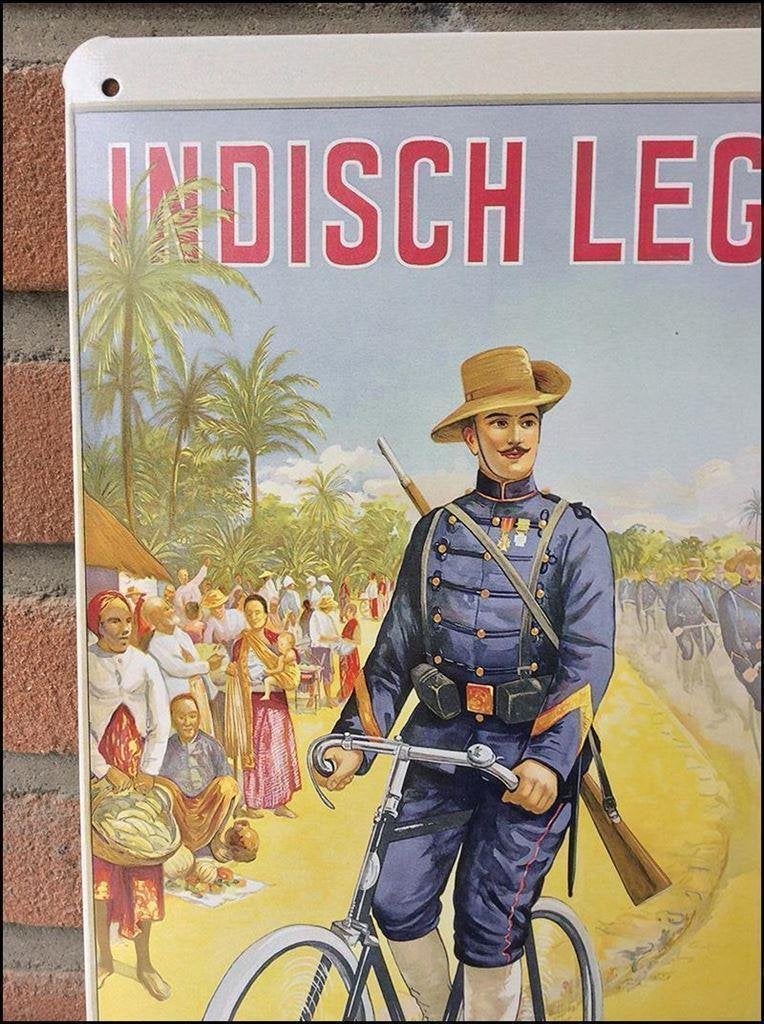 Nederlands Indie Leger KNIL Metal Propaganda Plaat Wandbord, Verzamelen, Verzenden, Landmacht, Nederland