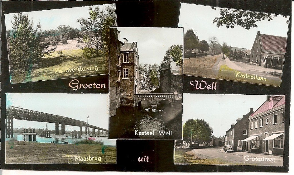 Well Limburg - Zandverstuiving, Kasteel, Maasbrug, Ophalen of Verzenden, 1960 tot 1980, Ongelopen, Limburg